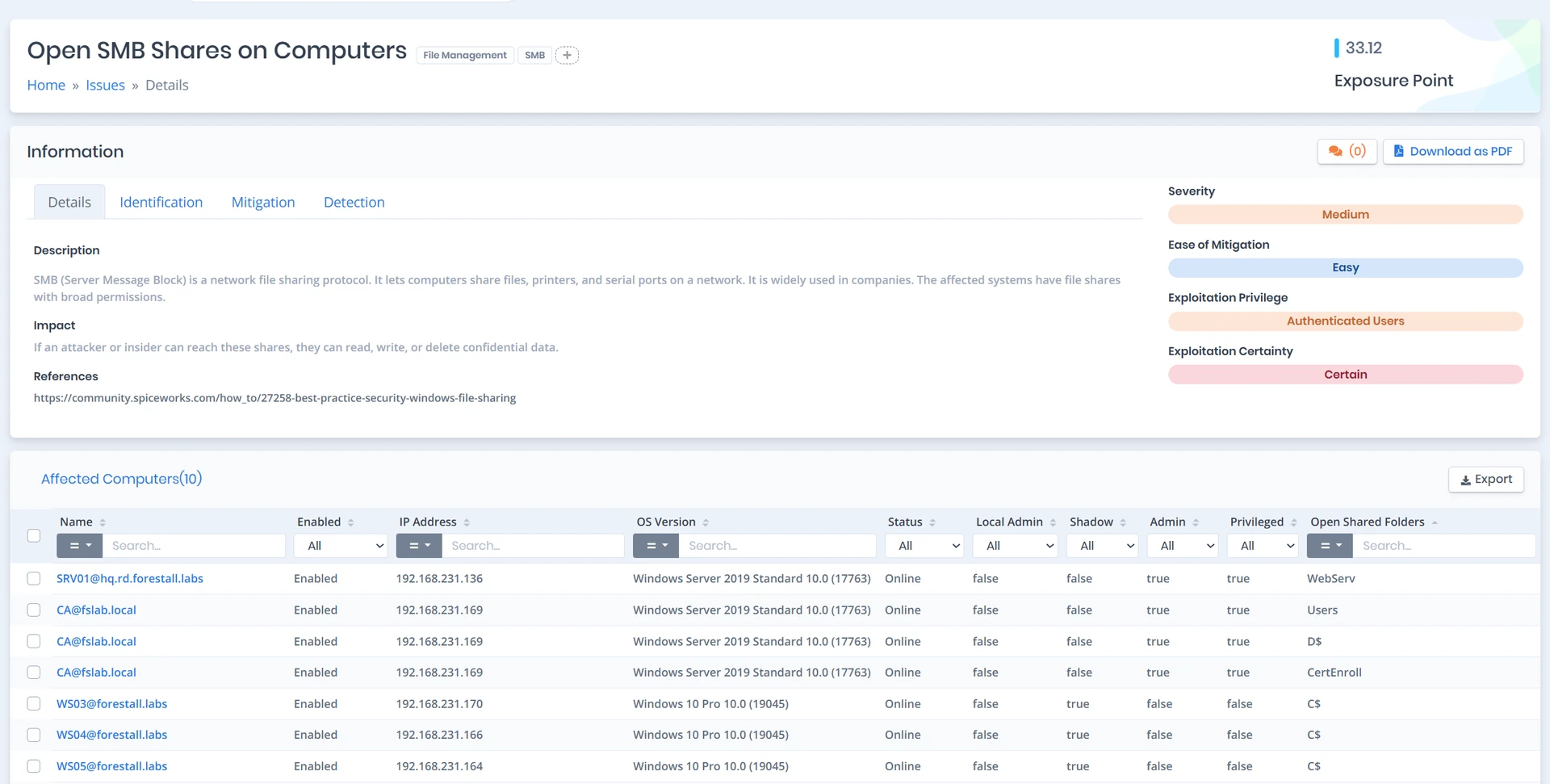SMB Share Analysis